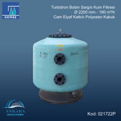 Turbidron Bobin Sargılı Kum Filtresi - Ø 2200 mm - 190 m³/h - Cam Elyaf Katkılı Polyester Kabuk