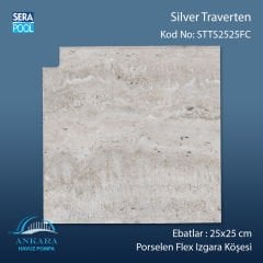 Silver Traverten 25x25 cm Flex Izgara Köşeleri