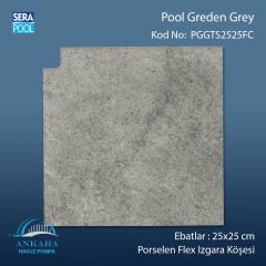 Pool Garden Grey 25x25 cm Flex Izgara Köşeleri