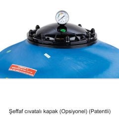 Turbidron-BL - Ø830 - 27 m³/h 2'' ''Bobin Sargılı'' Havuz Kum Filtresi