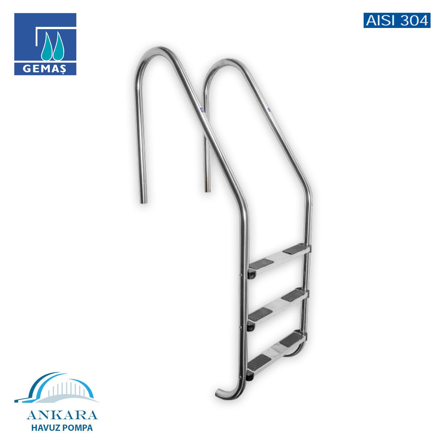 Standart 316 Model - Standart 5 Basamaklı Havuz Merdiveni Paslanmaz Çelik 316 Kalite