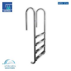 U 316 Model - Muro 3 Basamaklı Havuz Merdiveni Paslanmaz Çelik 316 Kalite