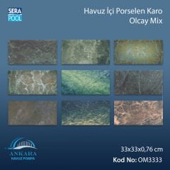 Olcay Mix (33x33 cm) Porselen Karo - m² 'si