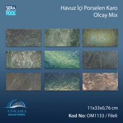 Olcay Mix (11x33 cm / Fileli) Porselen Karo - m² 'si