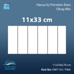 Olcay Mix (11x33 cm / Fileli) Porselen Karo - m² 'si