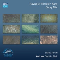 Olcay Mix (5x5 cm / Fileli) Porselen Karo - m² 'si