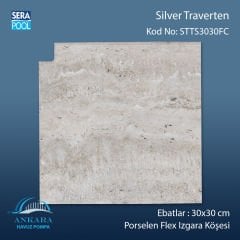 Silver Traverten 30x30 cm Flex Izgara Köşeleri