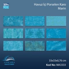 Marin (33x33 cm) Porselen Karo - m² 'si