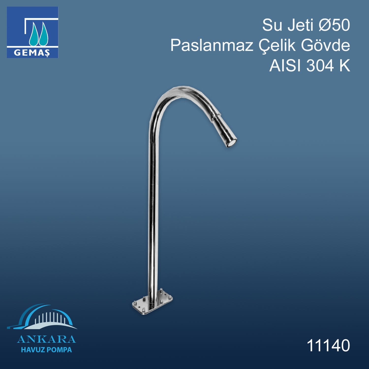 Su Jeti Ø50 Paslanmaz Çelik Gövde - 304 K