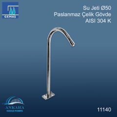 Su Jeti Ø50 Paslanmaz Çelik Gövde - 304 K
