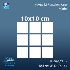 Marin (10x10 cm / Fileli) Porselen Karo - m² 'si