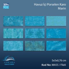 Marin (5x5 cm / Fileli) Porselen Karo - m² 'si