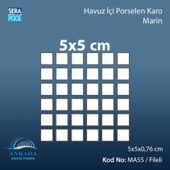Marin (5x5 cm / Fileli) Porselen Karo - m² 'si