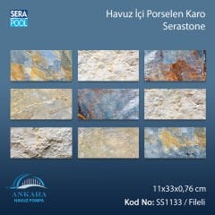 Serastone (11x33 cm / Fileli) Porselen Karo - m² 'si