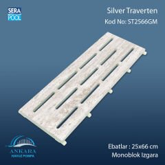 Silver Traverten 25x66 cm Monoblok Izgara