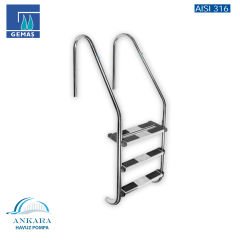 Umumi Havuzlar İçin Standart 316 Model - Standart 2 Basamaklı Havuz Merdiveni Paslanmaz Çelik 316 Kalite