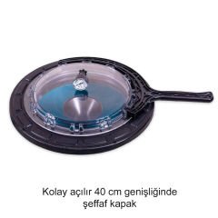 Broadex - Ø760 mm Broadex Geniş Şeffaf Kapak Filtre 2'' Bağlantı - 22 m³/h