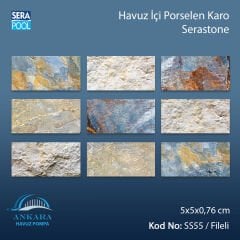 Serastone (5x5 cm / Fileli) Porselen Karo - m² 'si