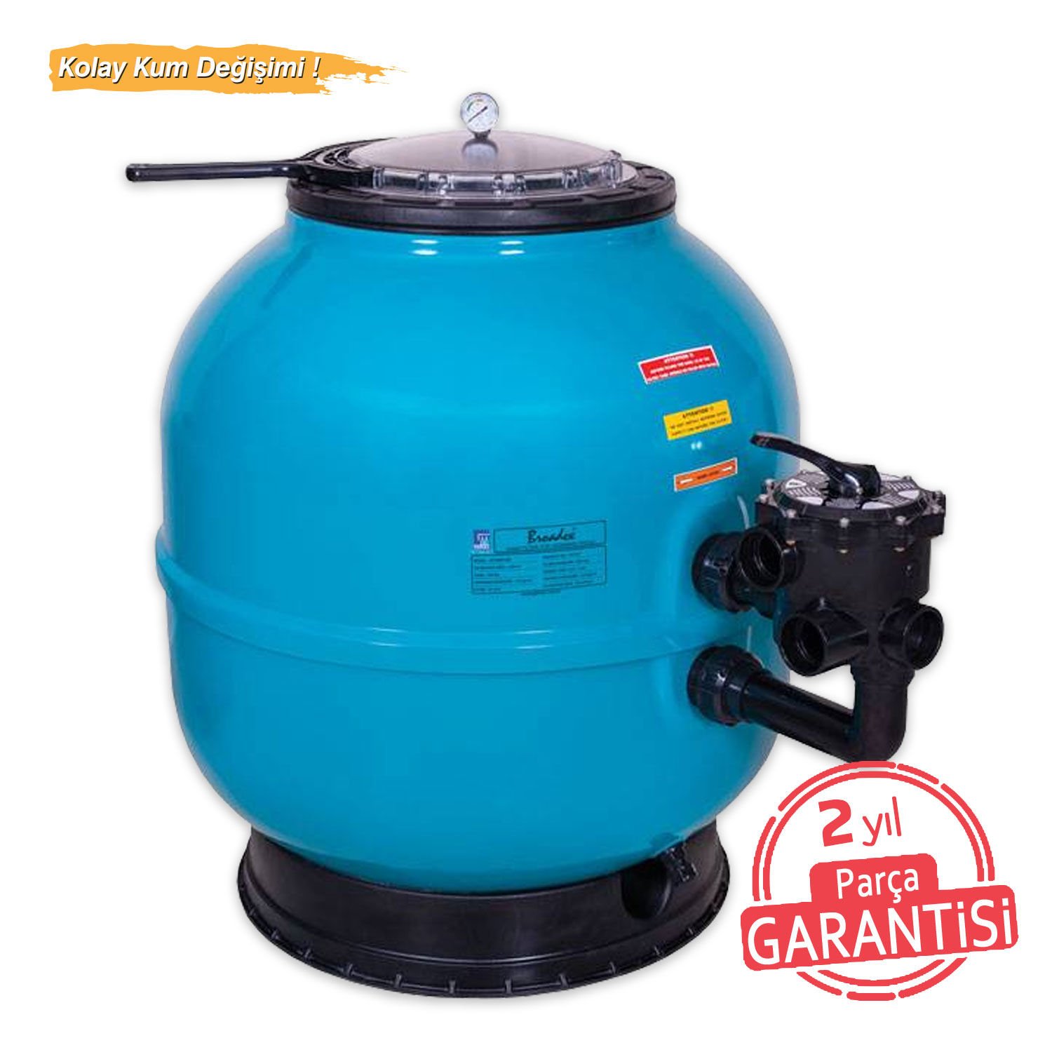 Broadex - Ø1000 mm Broadex Geniş Şeffaf Kapak Vanasız 2,5'' Bağlantı - 39 m³/h