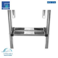 Umumi Havuzlar İçin U 316 Model - 2 Basamaklı Havuz Merdiveni Paslanmaz Çelik 316 Kalite