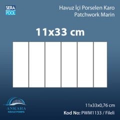 Patchwork Marin (11x33 cm / Fileli) Porselen Karo - m² 'si