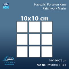 Patchwork Marin (10x10 cm / Fileli) Porselen Karo - m² 'si