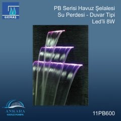 PB Serisi - Su Perdesi - Duvar Tipi - Led'li 8W
