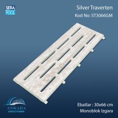 Silver Traverten 30x66 cm Monoblok Izgara