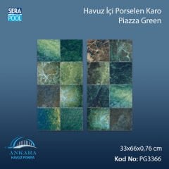 Piazza Green (33x66 cm) Porselen Karo - m² 'si