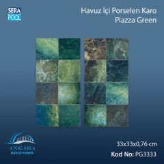 Piazza Green (33x33 cm) Porselen Karo - m² 'si