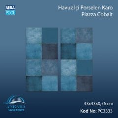 Piazza Cobalt (33x33 cm) Porselen Karo - m² 'si