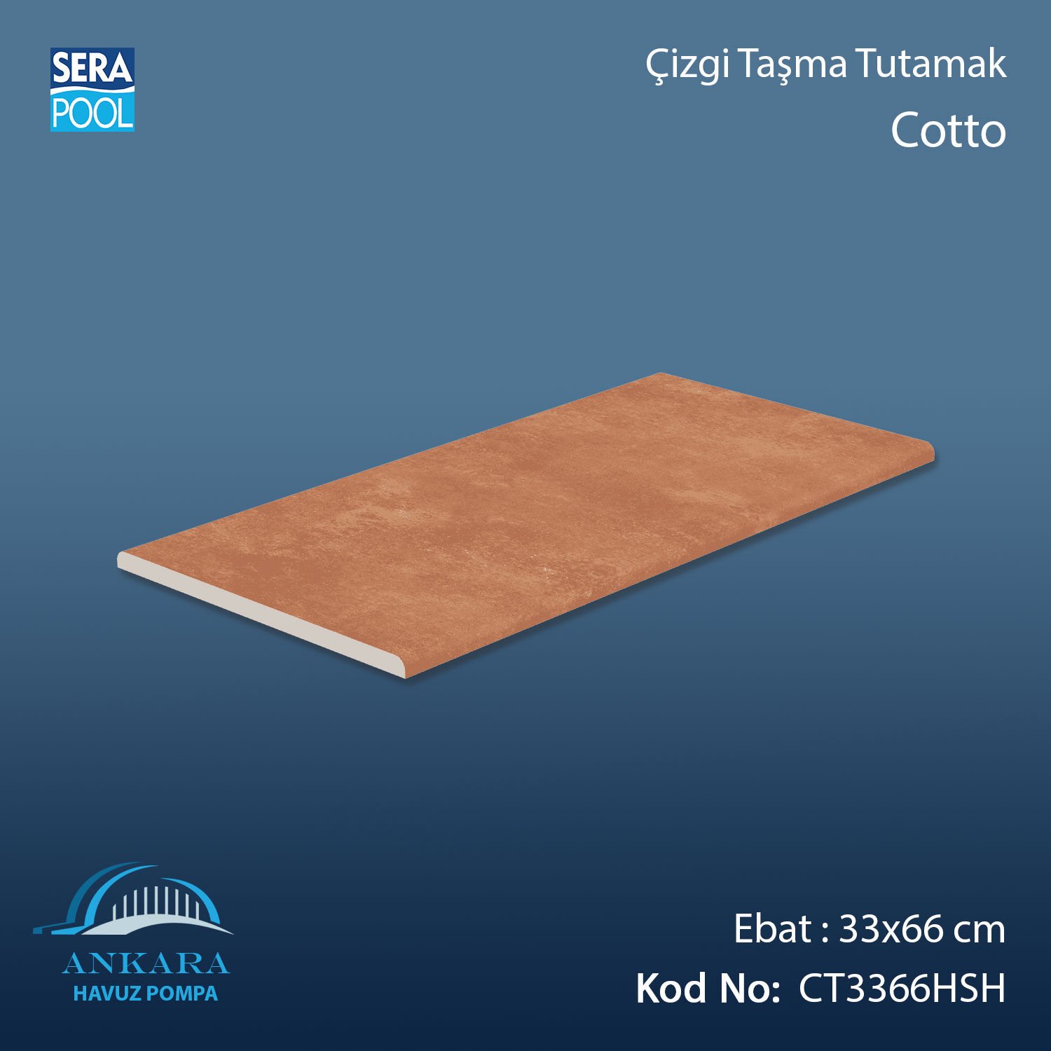 Cotto 33x66x1,80 cm Çizgi Taşma Tutamak