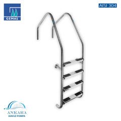 Overflow 304 Model - 3 Basamaklı Havuz Merdiveni Paslanmaz Çelik 304 Kalite