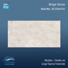 Beige Stone 33x66x1,80 cm Çizgi Taşma Tutamak