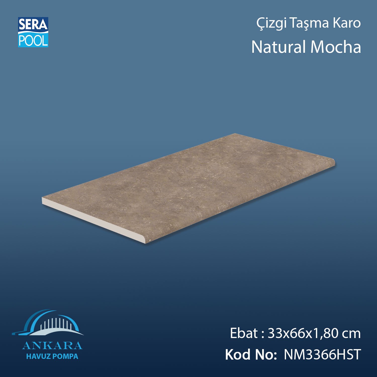 Natural Mocha 33x66x1,80 cm Çizgi Taşma Karo