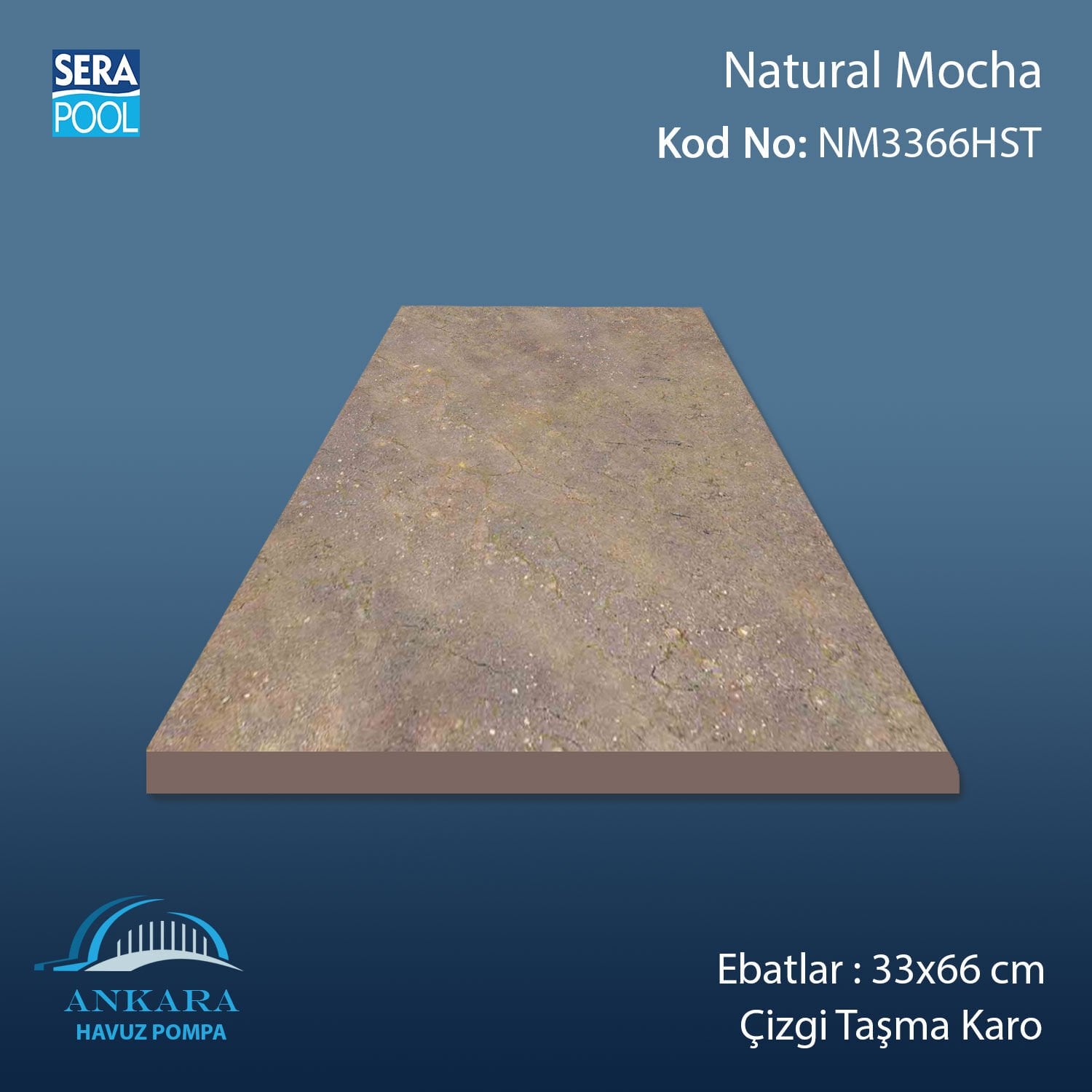 Natural Mocha 33x66x1,80 cm Çizgi Taşma Karo