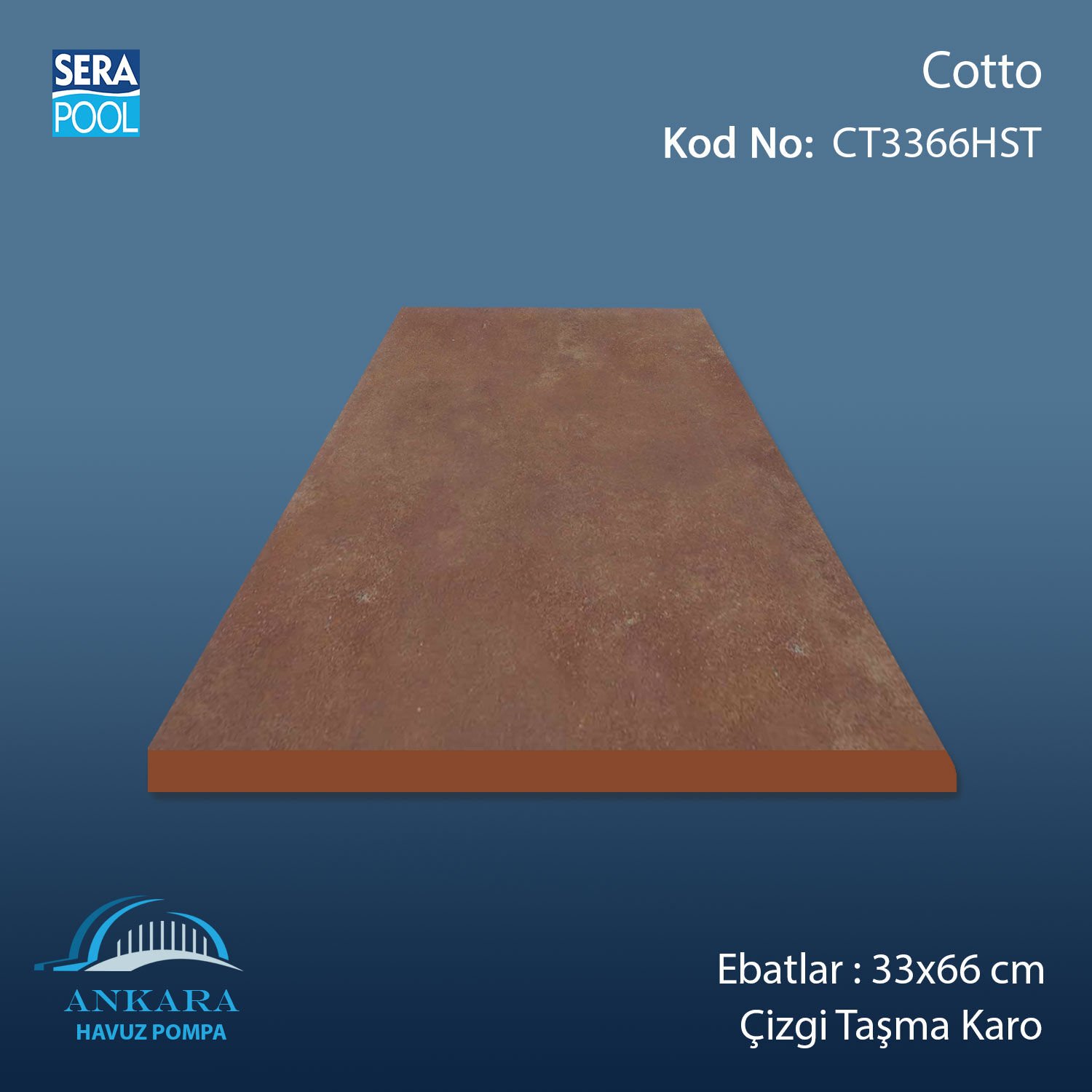 Cotto 33x66x1,80 cm Çizgi Taşma Karo