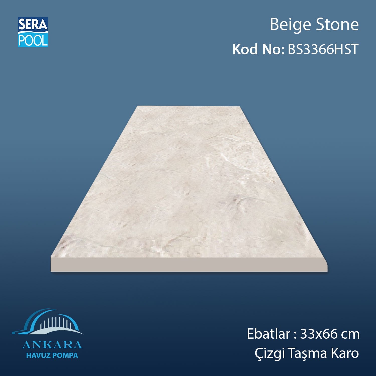 Beige Stone 33x66x1,80 cm Çizgi Taşma Karo(Kopya)