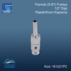 Parmak (5-8T) Fıskiye 1/2'' Dişli Plastik / Krom Kaplama