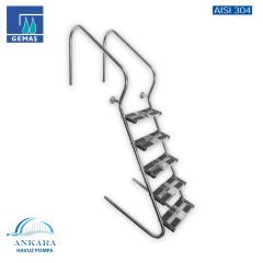 Ergonomik 304 Model - 3 Basamaklı Havuz Merdiveni Paslanmaz Çelik 304 Kalite