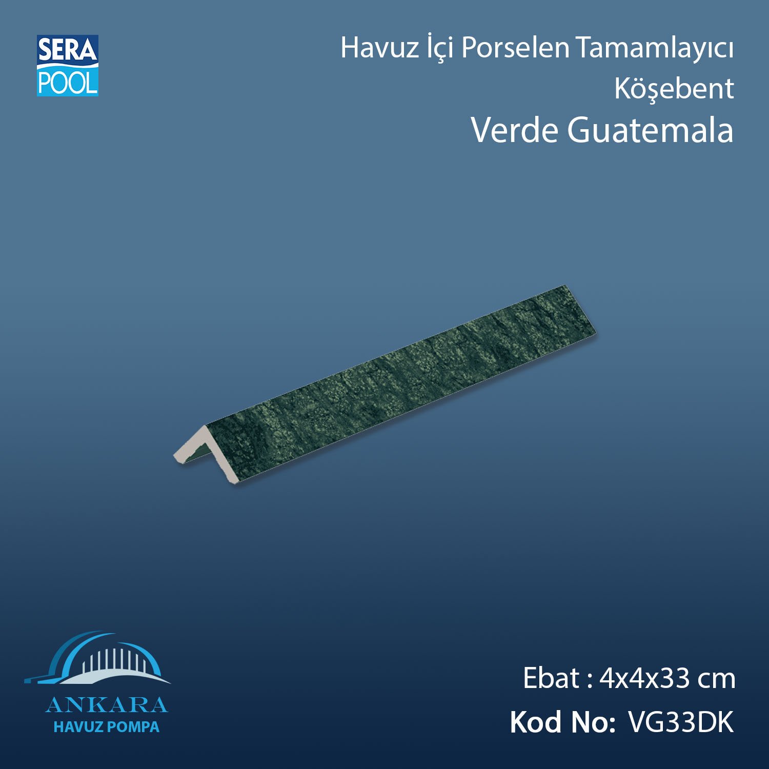 Verde Guatemala 4x4x33 cm Köşebent