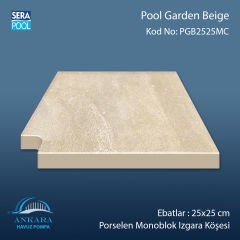 Pool Garden Beige 25x25 cm Monoblok Izgara Köşesi