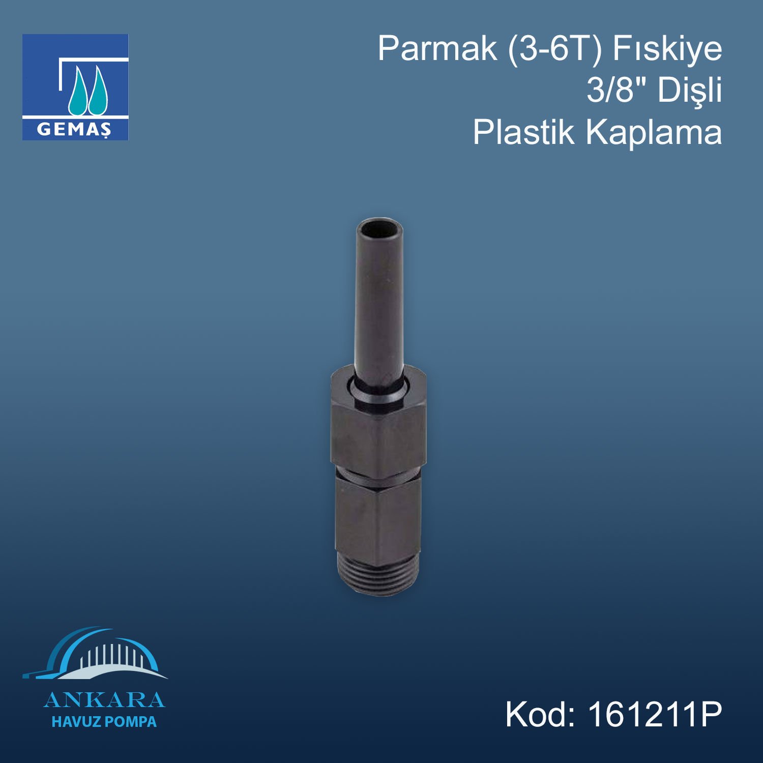 Parmak (3-6T) Fıskiye 3/8'' Dişli Plastik / Plastik Kaplama
