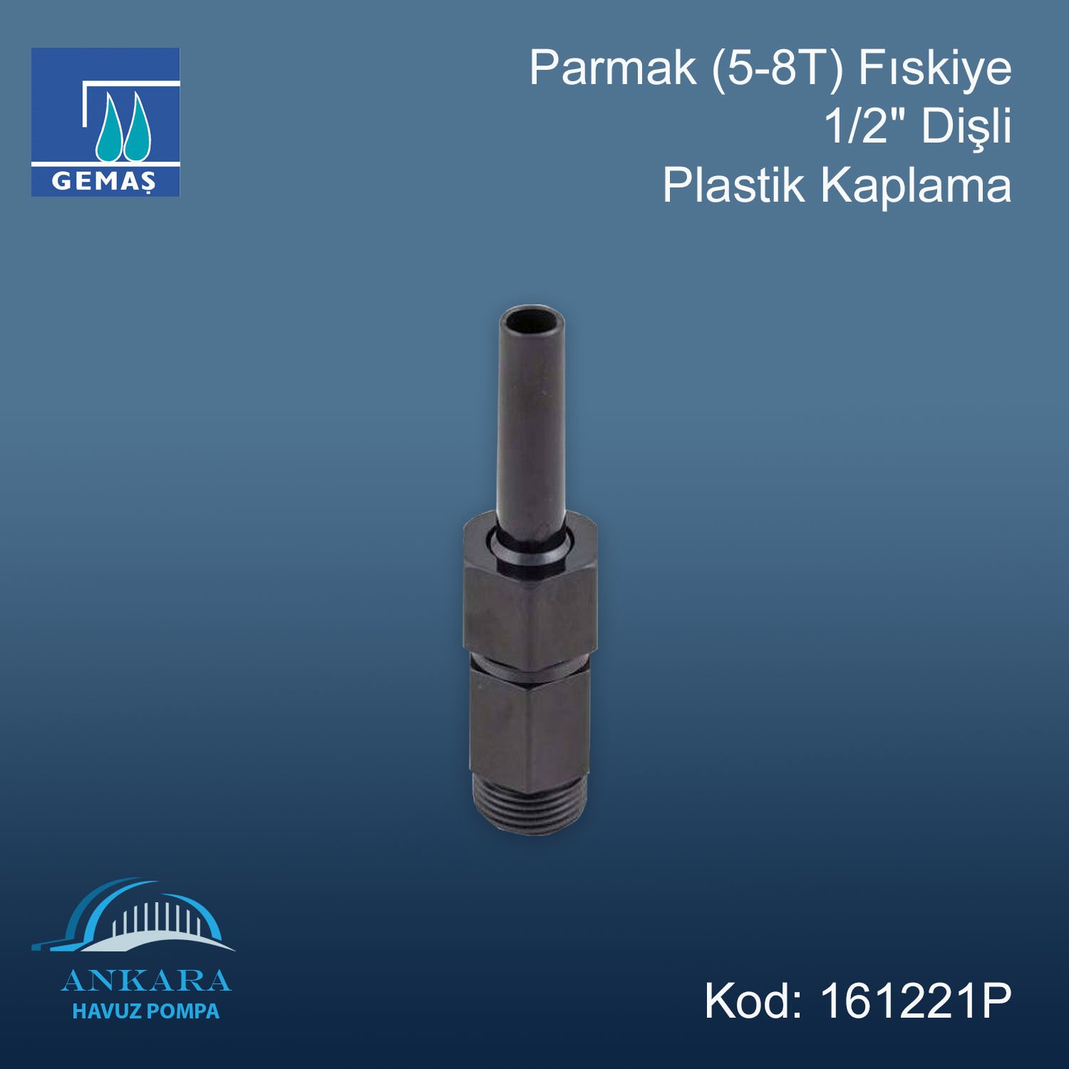 Parmak (5-8T) Fıskiye 1/2'' Dişli Plastik / Plastik Kaplama