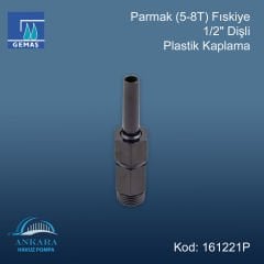 Parmak (5-8T) Fıskiye 1/2'' Dişli Plastik / Plastik Kaplama