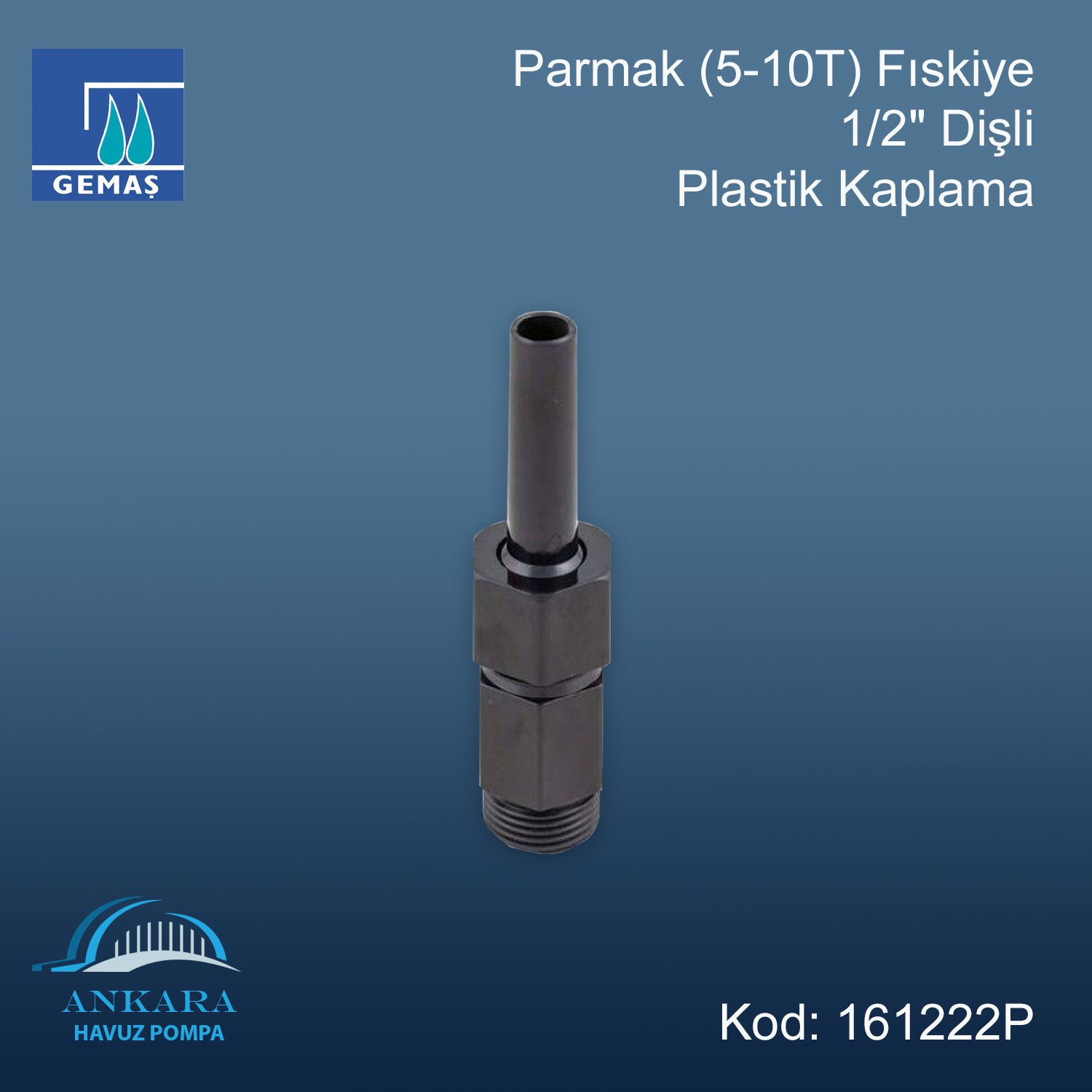 Parmak (5-10T) Fıskiye 1/2'' Dişli Plastik / Plastik Kaplama