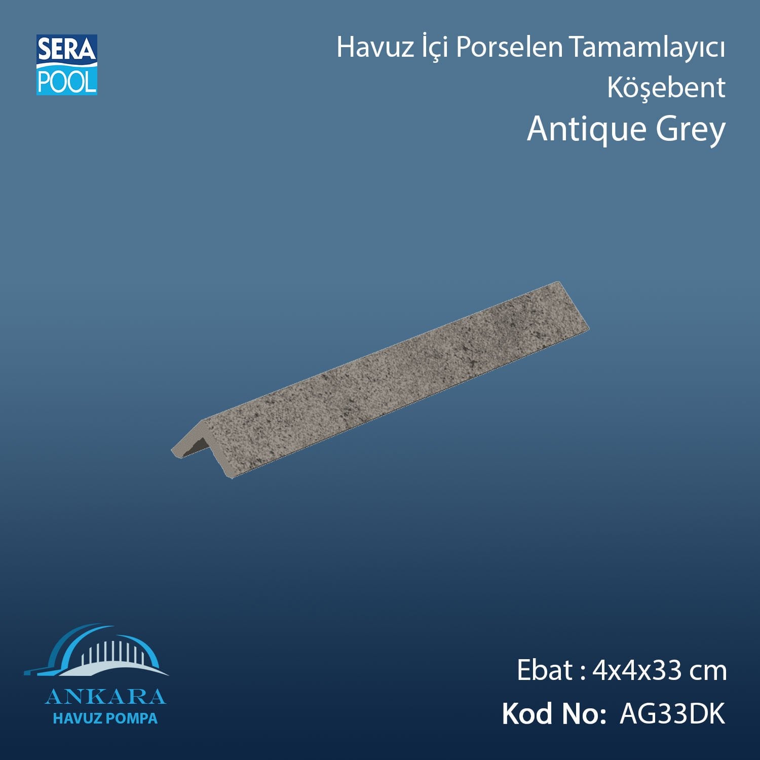 Antique Grey 4x4x33 cm Köşebent