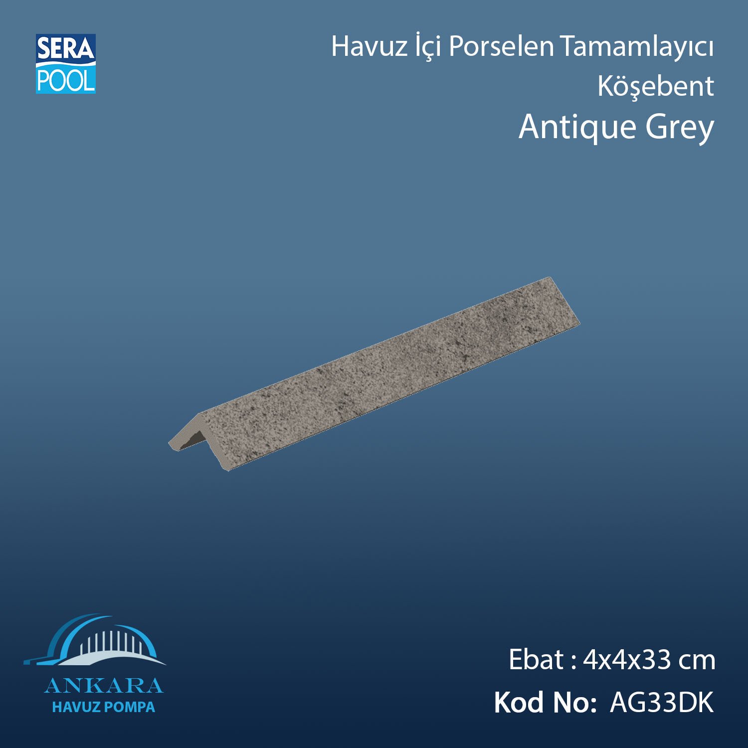Antique Grey 4x4x33 cm Köşebent