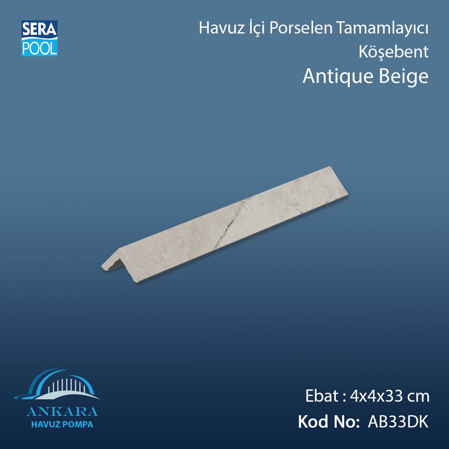 Antique Beige 4x4x33 cm Köşebent