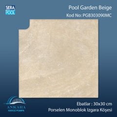 Pool Garden Beige 30x30 cm 90° Monoblok Izgara Köşesi